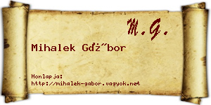 Mihalek Gábor névjegykártya